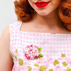 Erstwilder - Heartfelt Hydrangea Brooch (2019) pink - 20th Century Artifacts