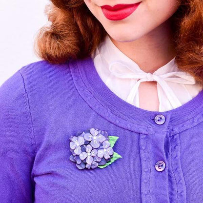 Erstwilder - Heartfelt Hydrangea Brooch (2020) purple - 20th Century Artifacts