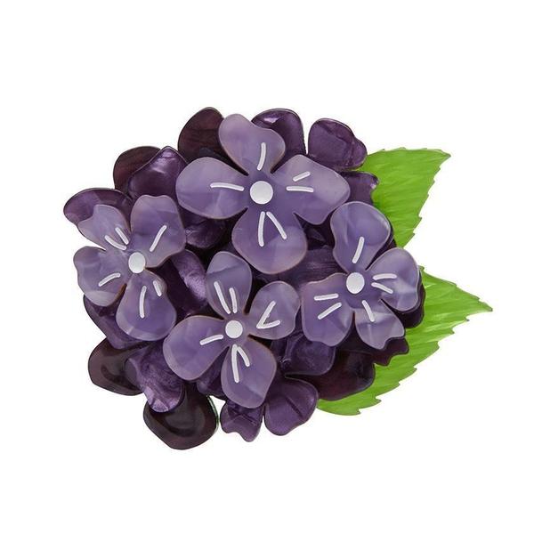 Erstwilder - Heartfelt Hydrangea Brooch (2020) purple - 20th Century Artifacts