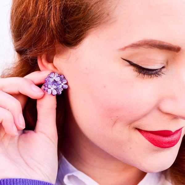 Erstwilder - Heartfelt Hydrangea Earrings (2020) purple - 20th Century Artifacts