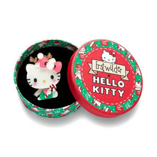 Load image into Gallery viewer, Erstwilder - Hello Kitty Candy Cane Treat Brooch - 20th Century Artifacts
