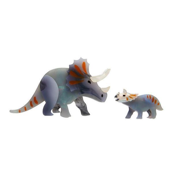 Erstwilder - Herbivore Heritage Triceratops Brooch Set - 20th Century Artifacts