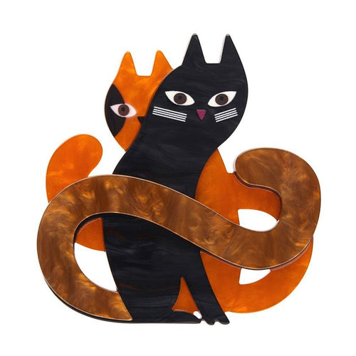 Erstwilder - Hide and Seek Cats Brooch (Terry Runyan) - 20th Century Artifacts
