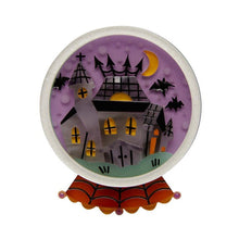 Load image into Gallery viewer, Erstwilder - Home Sweet Haunt GITD Snowdome Brooch - 20th Century Artifacts
