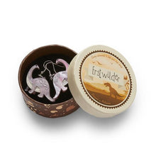 Load image into Gallery viewer, Erstwilder - I&#39;ll Be Brach Brachiosaurus Earrings (lilac) - 20th Century Artifacts