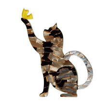 Load image into Gallery viewer, Erstwilder - Janettie the Patient Cat Brooch (2017) - 20th Century Artifacts