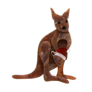 Erstwilder - Joey's First Christmas Kangaroo Brooch - 20th Century Artifacts