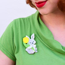 Load image into Gallery viewer, Erstwilder - Junior &amp; His Tulip Bunny Brooch (2020) - 20th Century Artifacts