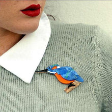 Load image into Gallery viewer, Erstwilder - Karmen Kingfisher Brooch (2014) - 20th Century Artifacts