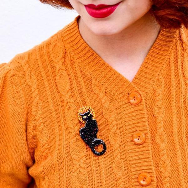 Erstwilder - Le Chat Noir Cat Brooch (2020) - 20th Century Artifacts