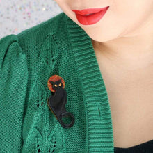 Load image into Gallery viewer, Erstwilder - Le Chat Noir Cat Brooch 2021 - 20th Century Artifacts