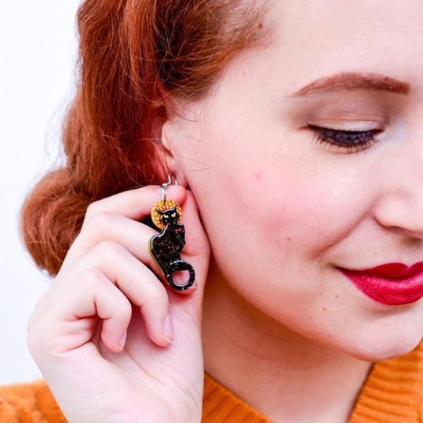 Erstwilder - Le Chat Noir Cat Earrings (2020) - 20th Century Artifacts