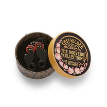 Load image into Gallery viewer, Erstwilder - Le Chat Noir Cat Earrings (2021) - 20th Century Artifacts