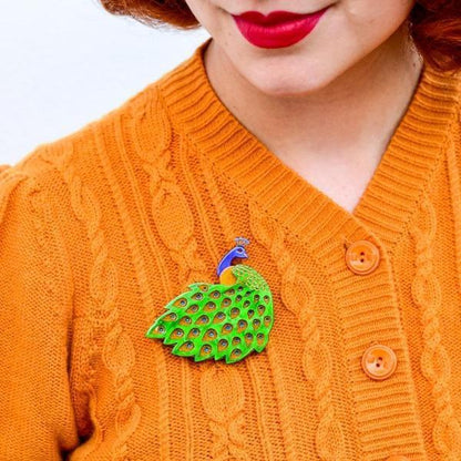 Erstwilder - Le Peacock Royal Brooch (2020) green - 20th Century Artifacts