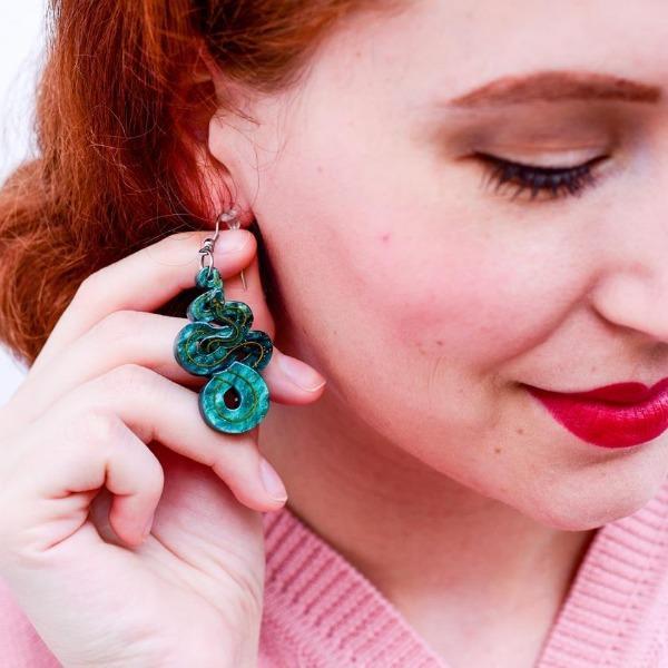 Erstwilder - Le Serpent Snake Earrings (2020) - 20th Century Artifacts