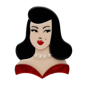 Erstwilder - Leading Lady Lauren Bacall Brooch (2019) - 20th Century Artifacts