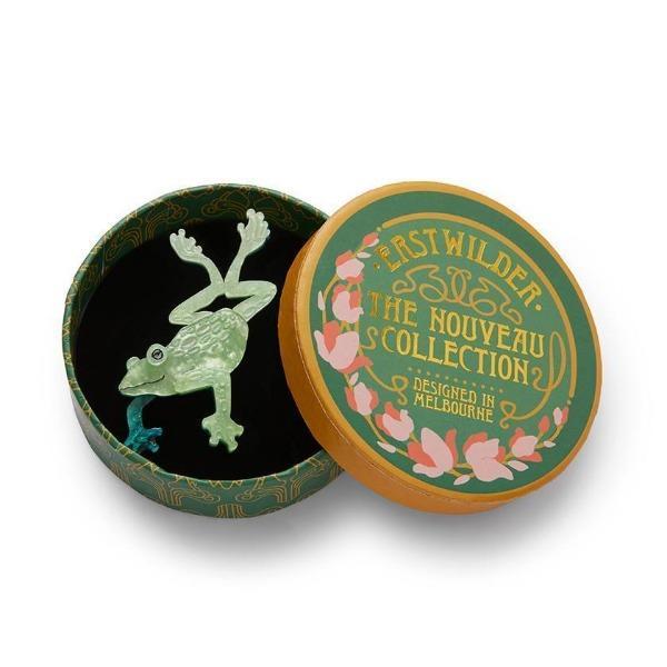 Erstwilder - Leaps and Bounds Frog Brooch (2020) - 20th Century Artifacts