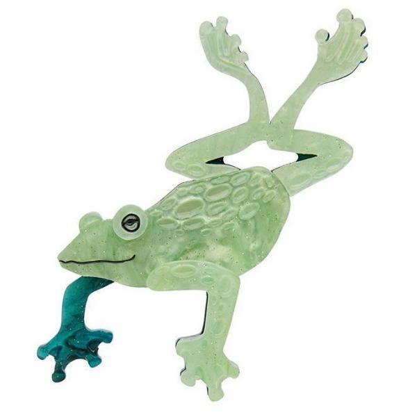 Erstwilder - Leaps and Bounds Frog Brooch (2020) - 20th Century Artifacts
