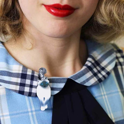 Erstwilder - Lena Blue-Eyed Birman Cat Brooch (2018) - 20th Century Artifacts