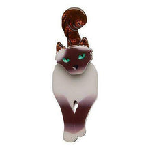 Load image into Gallery viewer, Erstwilder - Lena Green-Eyed Birman Cat Brooch (2016) - 20th Century Artifacts