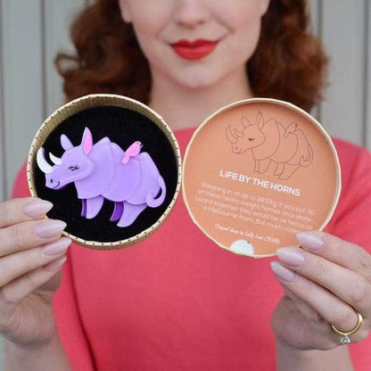 Erstwilder - Life by the Horns Rhino Brooch (2018) - 20th Century Artifacts