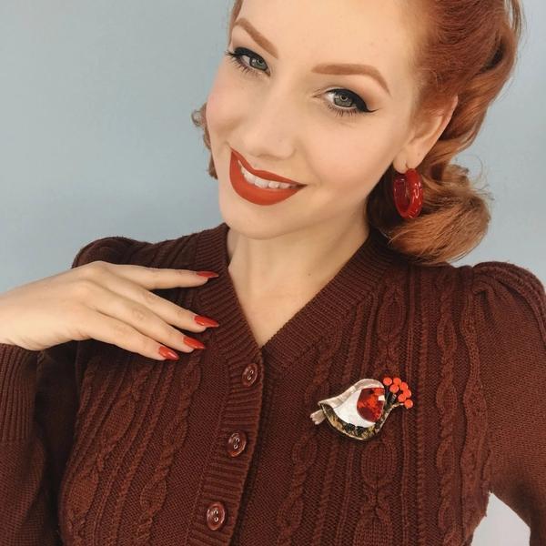 Erstwilder - Little Red-Breast Robin Brooch (2017) - 20th Century Artifacts