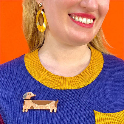 Erstwilder - Long Dog Brooch (Terry Runyan 1) - 20th Century Artifacts