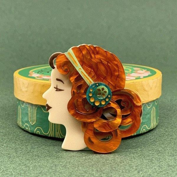 Erstwilder - Mademoiselle Bernhardt Brooch (2020) titian hair - 20th Century Artifacts