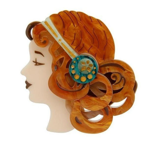 Erstwilder - Mademoiselle Bernhardt Brooch (2020) titian hair - 20th Century Artifacts