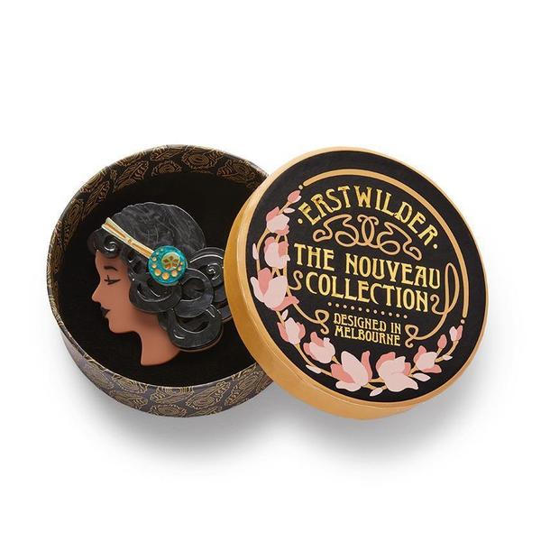Erstwilder - Mademoiselle Bernhardt Brooch (black hair) (2021) - 20th Century Artifacts
