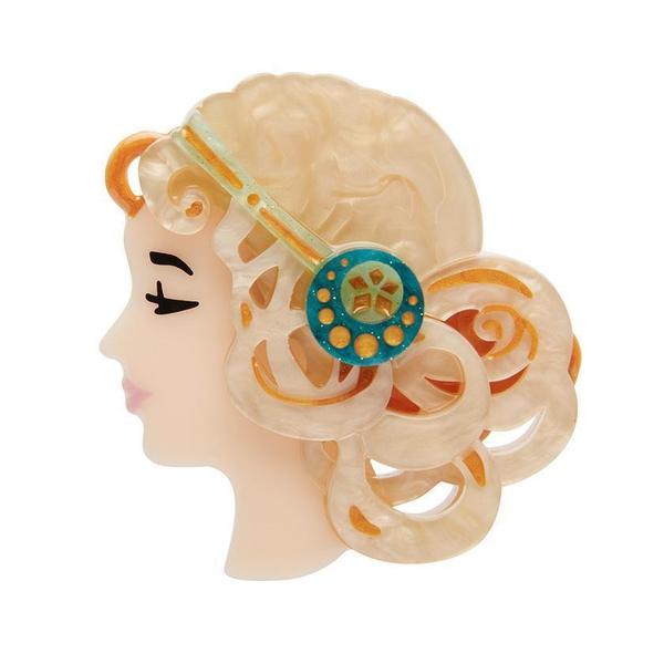 Erstwilder - Mademoiselle Bernhardt Brooch (blonde hair) (2021) - 20th Century Artifacts