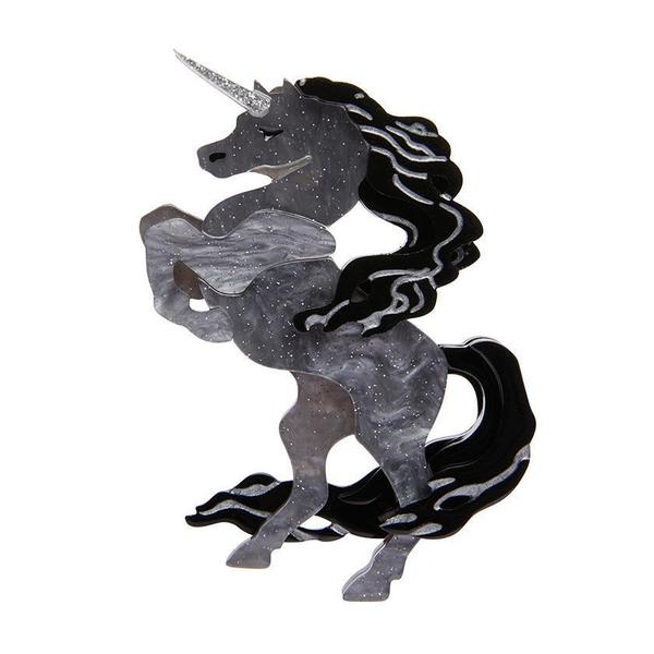 Erstwilder - Majesty and Myth Unicorn Brooch (black) (2021) - 20th Century Artifacts