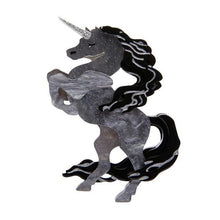 Load image into Gallery viewer, Erstwilder - Majesty and Myth Unicorn Brooch (black) - 20th Century Artifacts