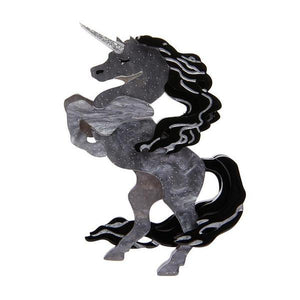 Erstwilder - Majesty and Myth Unicorn Brooch (black) - 20th Century Artifacts