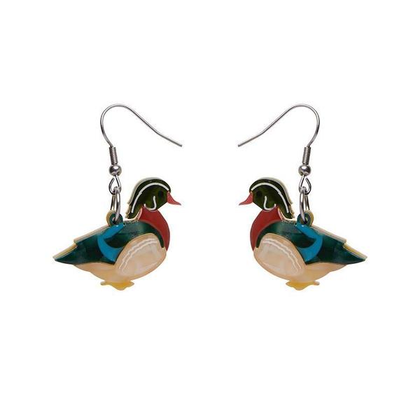 Erstwilder - Mallard Ballard Duck Drop Earrings (2020) - 20th Century Artifacts