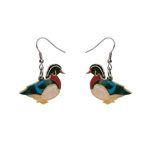 Erstwilder - Mallard Ballard Duck Drop Earrings (2020) - 20th Century Artifacts