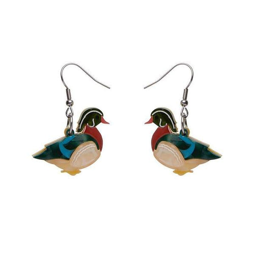 Erstwilder - Mallard Ballard Duck Drop Earrings (2020) - 20th Century Artifacts