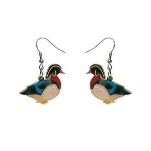 Erstwilder - Mallard Ballard Duck Drop Earrings (2020) - 20th Century Artifacts