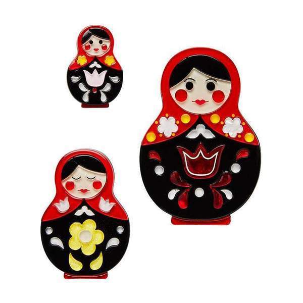 Erstwilder - Matryoshka Memories Brooch Set (2018) red - 20th Century Artifacts
