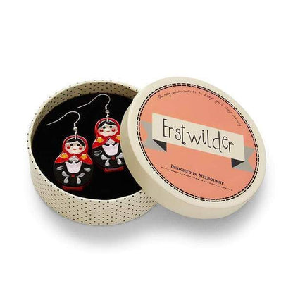 Erstwilder - Matryoshka Memories Earrings (2018) red - 20th Century Artifacts