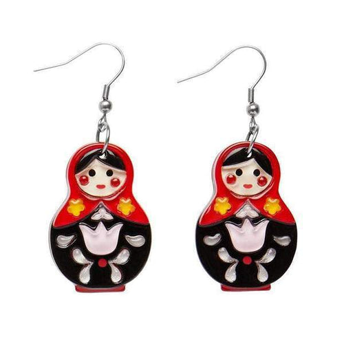 Erstwilder - Matryoshka Memories Earrings (2018) red - 20th Century Artifacts