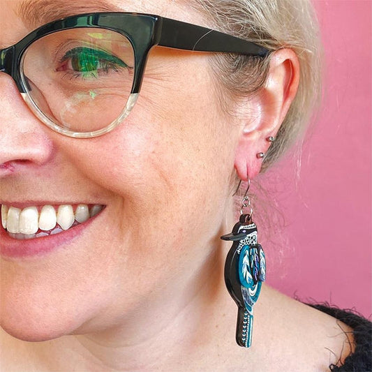 Erstwilder - Melanie Hava - The Kookaburra 'Gunggaga' Earrings - 20th Century Artifacts