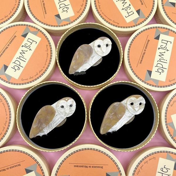 Erstwilder - Miah Masked Owl Brooch (2020) - 20th Century Artifacts