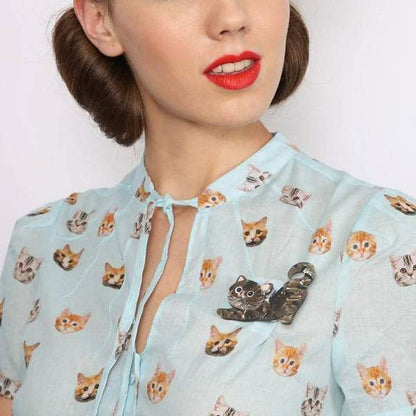 Erstwilder - Mischievious Minty Cat Brooch (2016) - 20th Century Artifacts