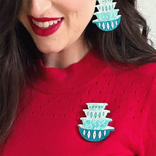 Load image into Gallery viewer, Erstwilder - Nanna’s Prized Diamond Bowls Brooch (Blue) - 20th Century Artifacts