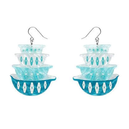 Erstwilder - Nanna’s Prized Diamond Bowls Earrings (Blue) - 20th Century Artifacts