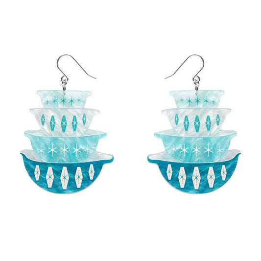 Erstwilder - Nanna’s Prized Diamond Bowls Earrings (Blue) - 20th Century Artifacts