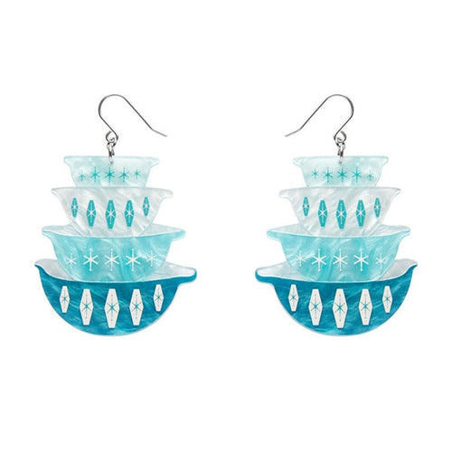 Erstwilder - Nanna’s Prized Diamond Bowls Earrings (Blue) - 20th Century Artifacts