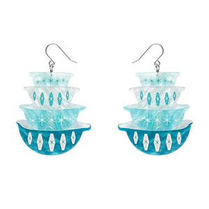 Erstwilder - Nanna’s Prized Diamond Bowls Earrings (Blue) - 20th Century Artifacts