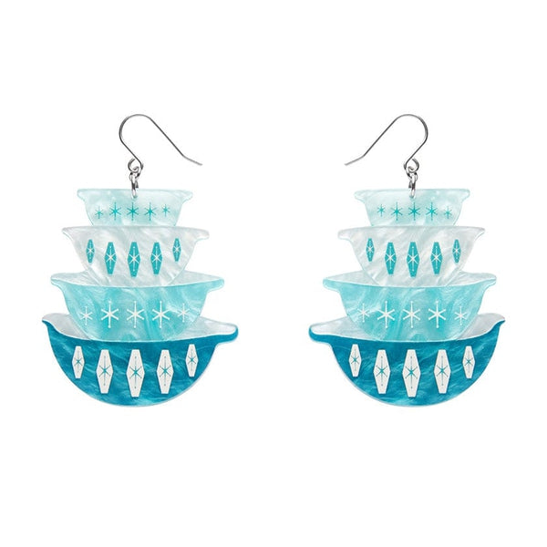 Erstwilder - Nanna’s Prized Diamond Bowls Earrings (Blue) - 20th Century Artifacts